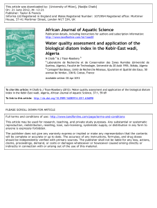 African Journal of Aquatic Science Water