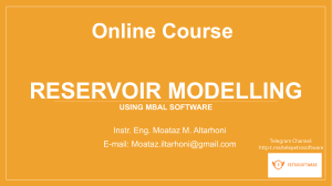 Presentation Online Course Reservoir Modelling