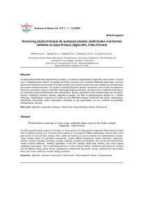 Phytochimie Plantes Médicinales Ivoire: Étude Krobou
