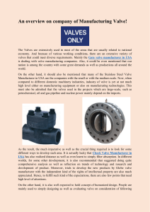 An overview on company of Manufacturing Valve