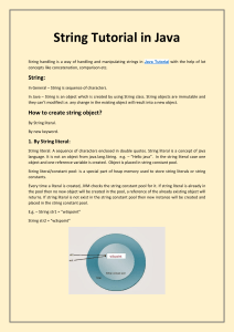 String Tutorial In Java