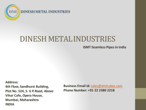 ST52 seamless pipes Dinesh metal Industries