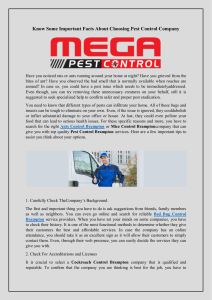 Know Some Important Facts About Choosing Pest Control Company