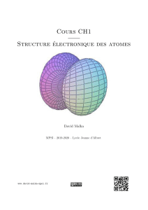 CH1 structure electronique atome