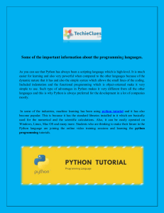 Some of the important information about the programming languages.