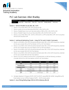 15. PLC Basic Exercise sheet for Allen Bradley