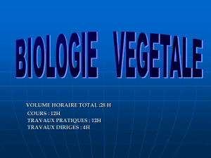 BIOLOGIE VEGETALE  cours 2011- 2012