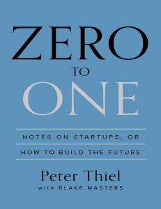 تحميل كتاب من صفر إلى واحد pdf للكاتب بيتر ثييل مجانا