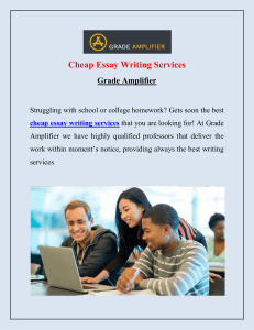 Cheap Essay Writing Services  Grade Amplifier