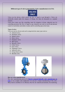 Different type of valves generated by Valve manufacturers in USA
