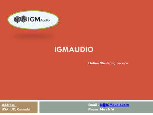 Audio Mastering Services by IGMaudio