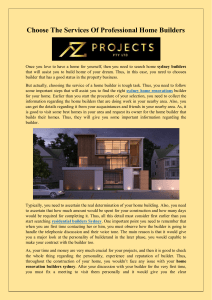 Choose The Services Of Professional Home Builders