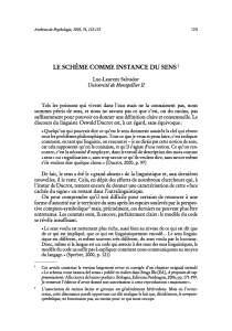 Luc-Laurent Salvador - Le schème comme instance du sens - Archives de Psychologie 2009
