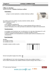 Cours - Génie électrique LOGIQUE COMBINATOIRE - 3ème Technique (2013-2014) Mr Khalouaoui HASSEN
