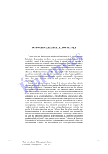 Les antinomies cachées de la raison pratique de Kant