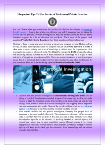 3 Important Tips To Hire Service of Professional Private Detective