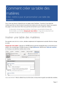 Créer une table des matières Word : Guide pratique
