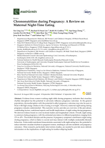 Chrononutrition during Pregnancy A Review onMaternal Night-Time Eating