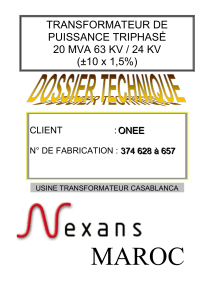 Fiche Technique Transformateur 20 MVA 63/24 kV