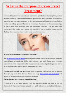 What is the Purpose of Cryocorrect Treatment