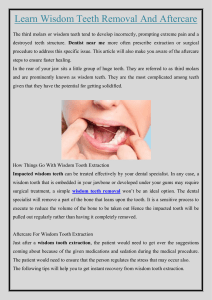Learn Wisdom Teeth Removal And Aftercare