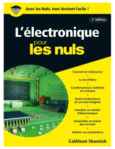 Lélectronique Pour les Nuls 2e Edition - First