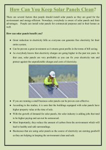 How Can You Keep Solar Panels Clean