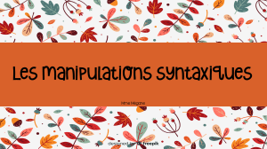 Manipulations syntaxiques