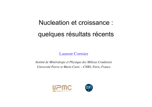 02-Nucleation et croissance quelques résultats récents, L.Cormier