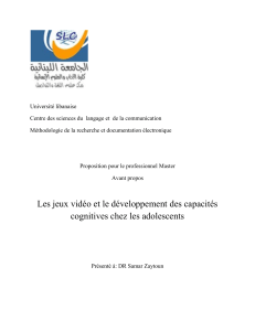Jeux vidéo et développement cognitif chez les adolescents