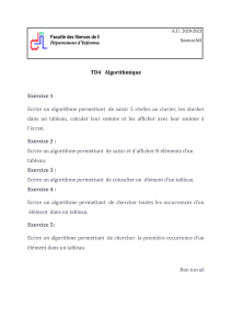 TD Algorithmique: Exercices et Corrections