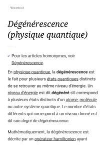 Dégénérescence (physique quantique) — Wikipédia 1612466776157