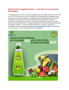 Natural fruit and vegetable cleaner….a new dawn for your absolute food hygiene 