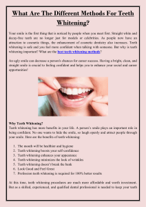 What Are The Different Methods For Teeth Whitening