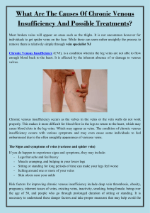 What Are The Causes Of Chronic Venous Insufficiency And Possible Treatments