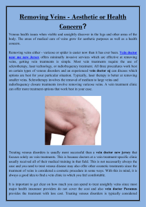 Removing Veins - Aesthetic or Health Concern