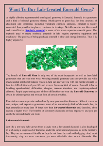 Want To Buy Lab-Created Emerald Gems