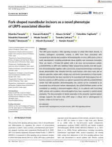 LRP5 Disorder: Fork-Shaped Incisors Clinical Report