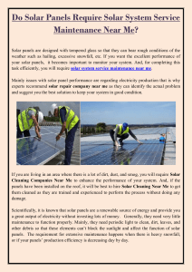 Do Solar Panels Require Solar System Service Maintenance Near Me