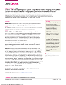Ovarian-Adnexal Reporting Data System Magnetic Resonance Imaging (O-RADS MRI) Score for Risk Stratification of Sonographically Indeterminate Adnexal Masses