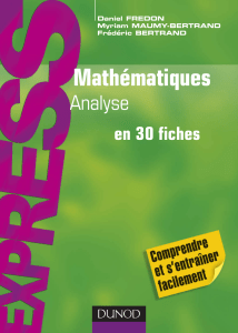 Mathématiques Analyse en 30 fiches Partie 1