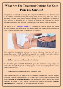 What Are The Treatment Options For Knee Pain You Can Get