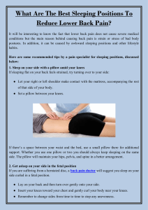 What Are The Best Sleeping Positions To Reduce Lower Back Pain