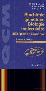 QCM Biochimie Génétique - Biologie Moléculaire