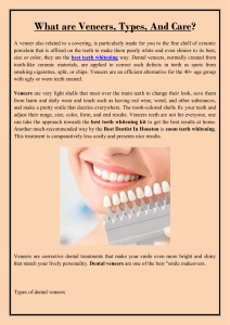 What are Veneers, Types, And Care
