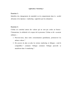 Exercices d'application Marketing et Éthique