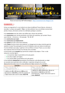 Exercices et cours C++ : Classes, héritage et surcharge