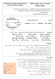 التحولات السريعة و البطيئة لمجموعة كيميائية