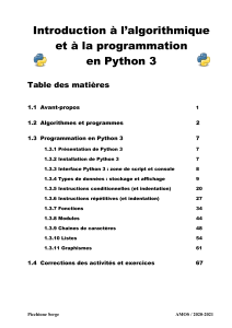 Intro Algo & Programmation Python 3