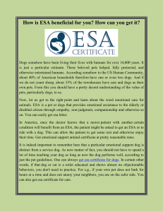 How is ESA beneficial for you-